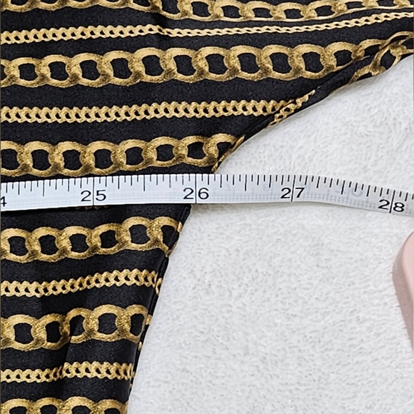 Michael Kors Black Chains Links Print Boat Neck Short Sleeve Large - Picture 10 of 10